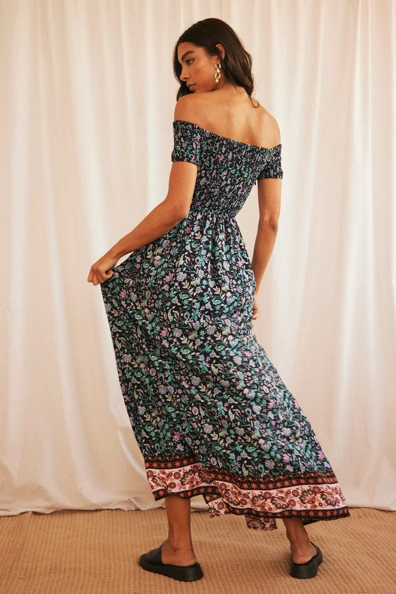 Black Boho Maxi Dress Off Shoulder sold by Ally Fashion product image thumbnail 5