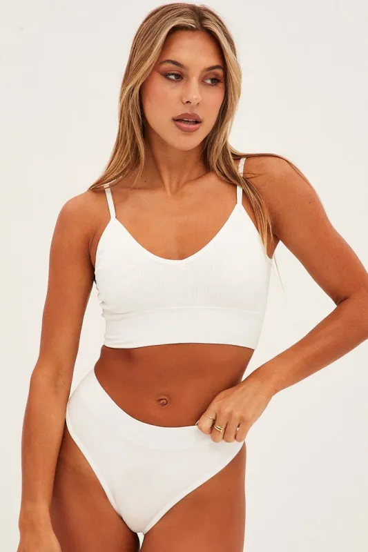 White Seamless Lingerie Set sold by Ally Fashion