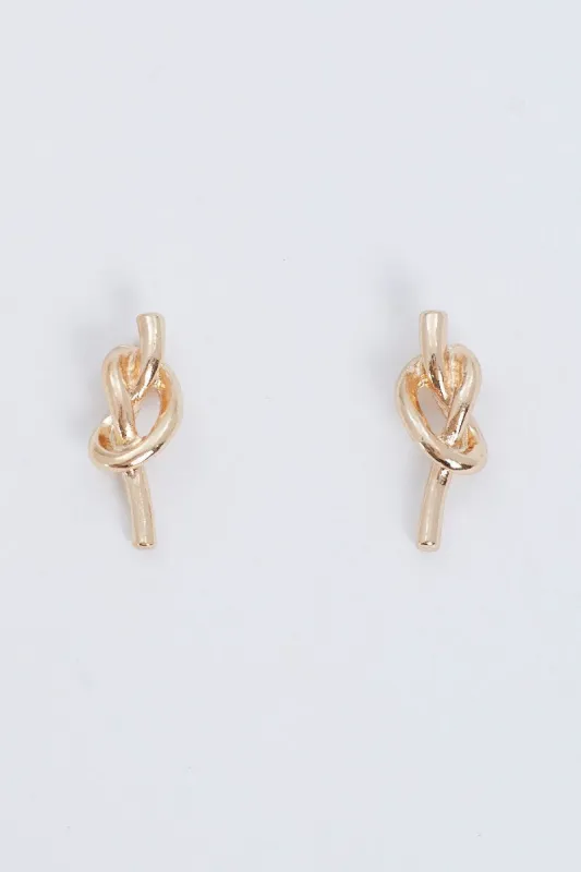 Metallic Knot Earrings sold by Ally Fashion
