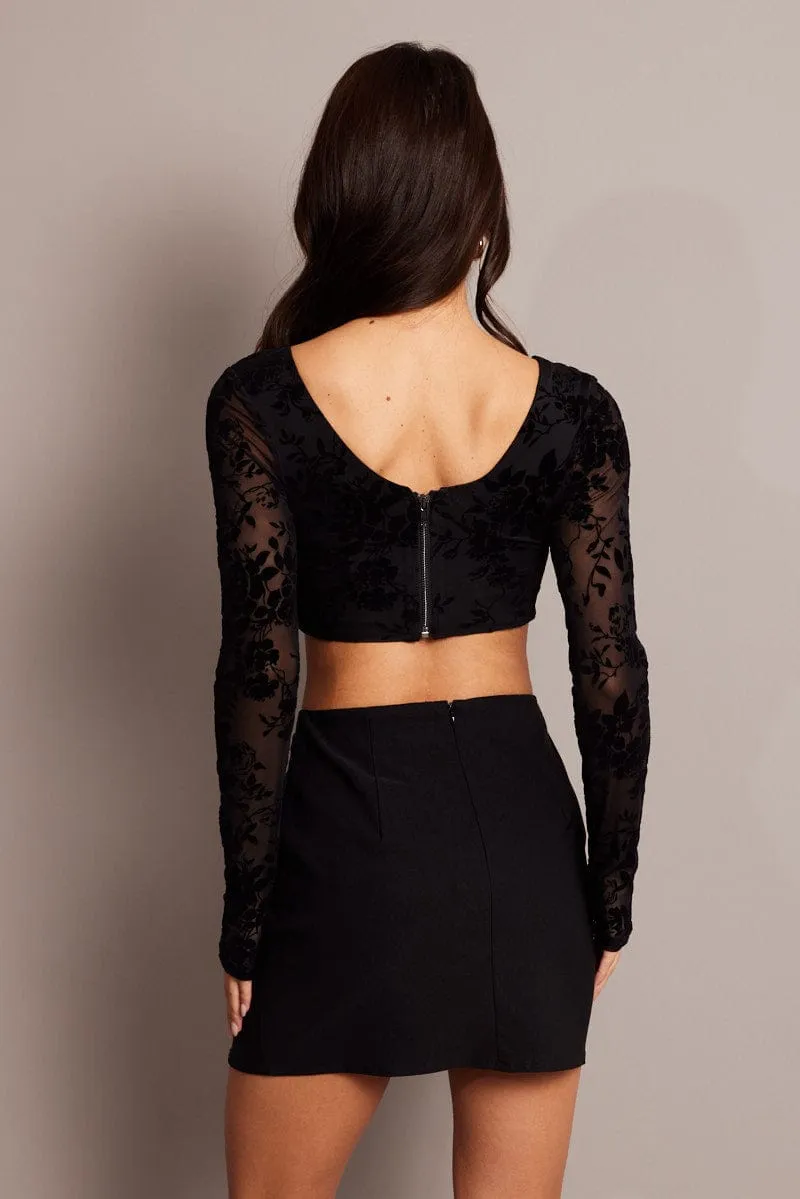 Black Corset Top Long Sleeve sold by Ally Fashion product image thumbnail 5