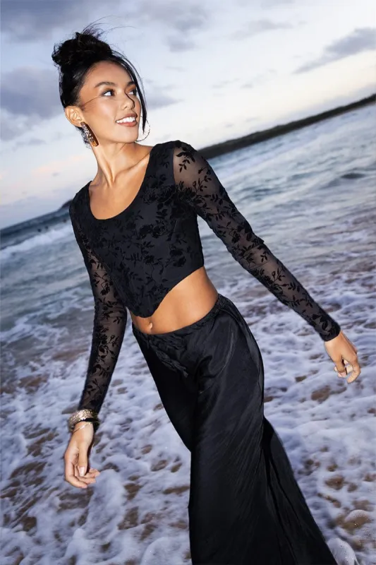 Black Corset Top Long Sleeve sold by Ally Fashion