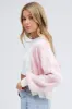 Pink Check Crop Knit Cardigan Check sold by Ally Fashion