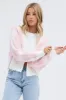 Pink Check Crop Knit Cardigan Check sold by Ally Fashion