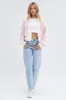 Pink Check Crop Knit Cardigan Check sold by Ally Fashion