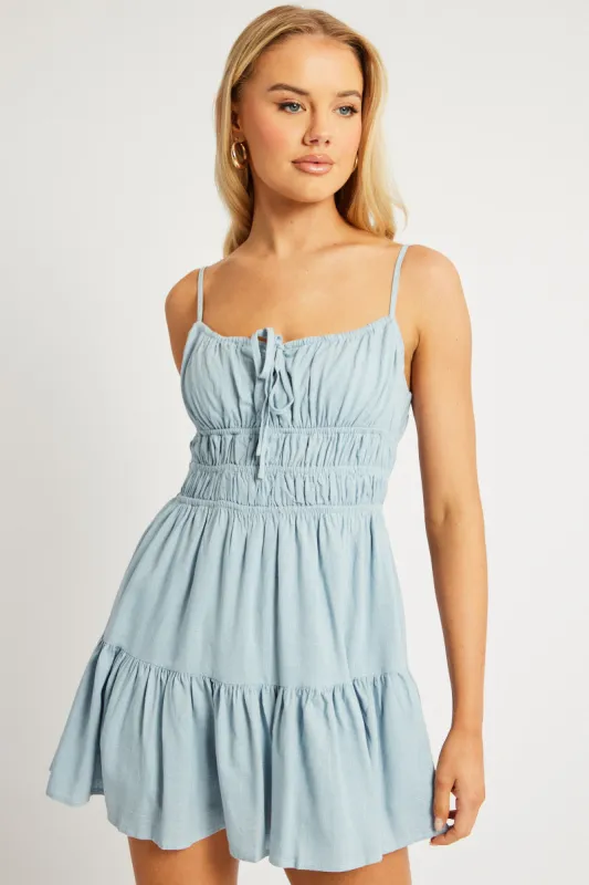 Blue Fit And Flare Dress Mini sold by Ally Fashion