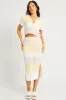 Multi Stripe Knit Skirt Midi Crochet sold by Ally Fashion