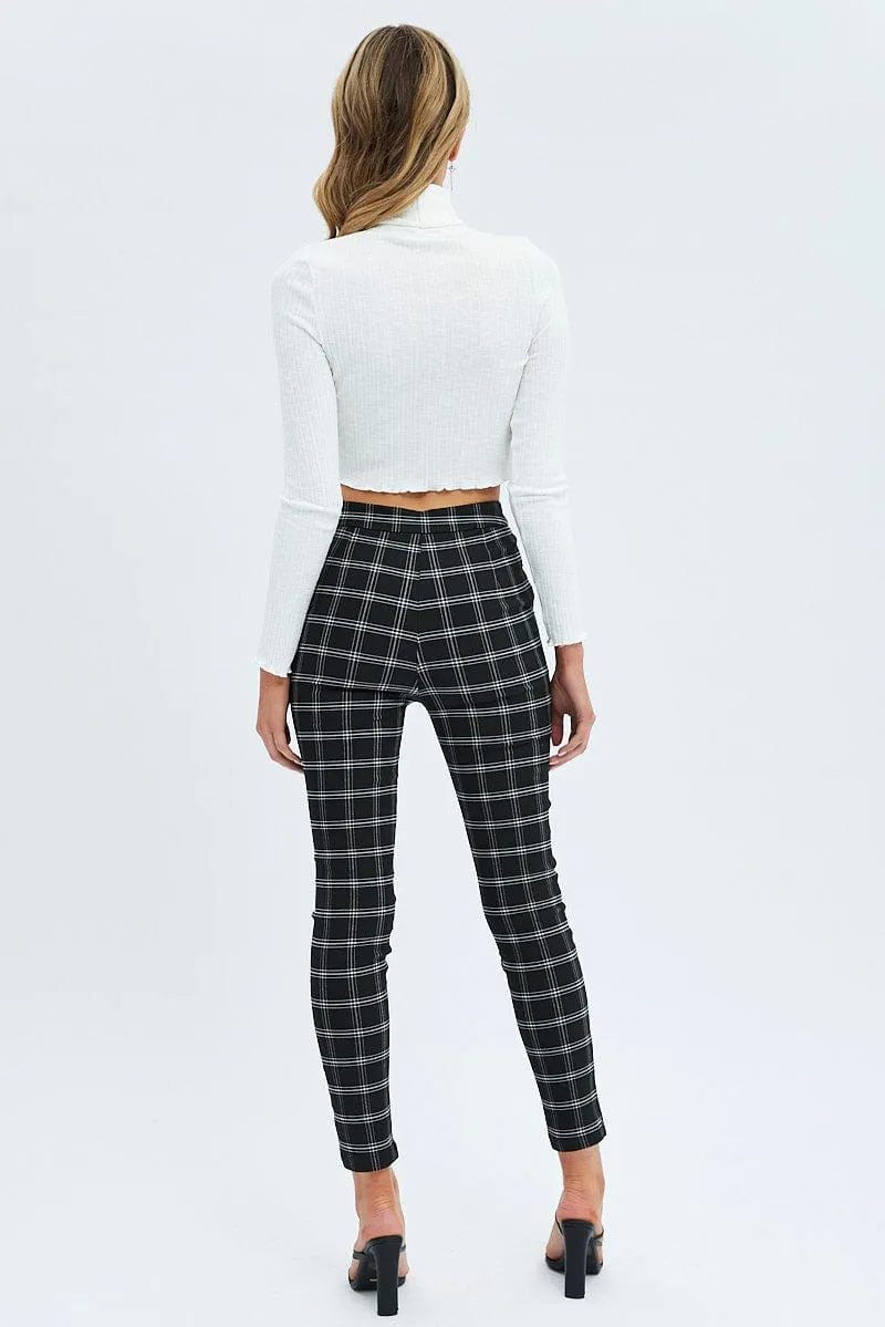 Black Check Leggings High Rise sold by Ally Fashion product image thumbnail 5