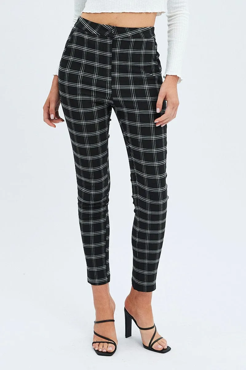 Black Check Leggings High Rise sold by Ally Fashion product image thumbnail 2