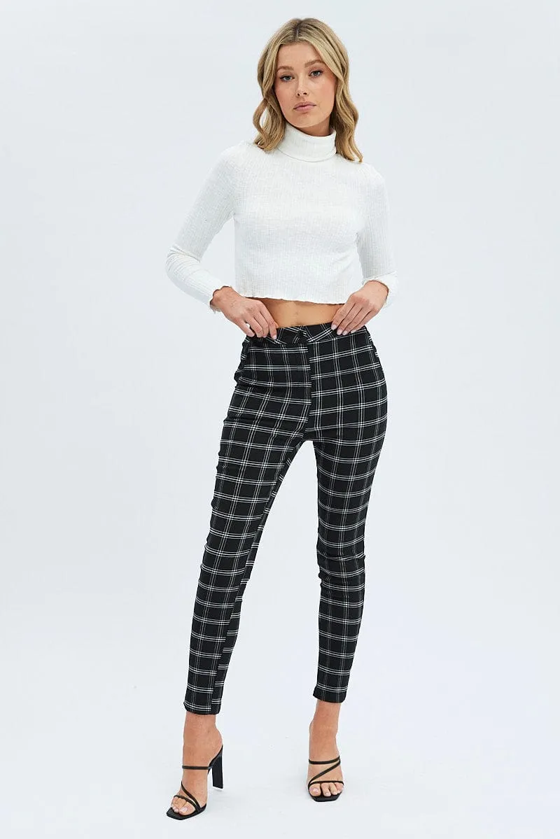 Black Check Leggings High Rise sold by Ally Fashion product image thumbnail 3