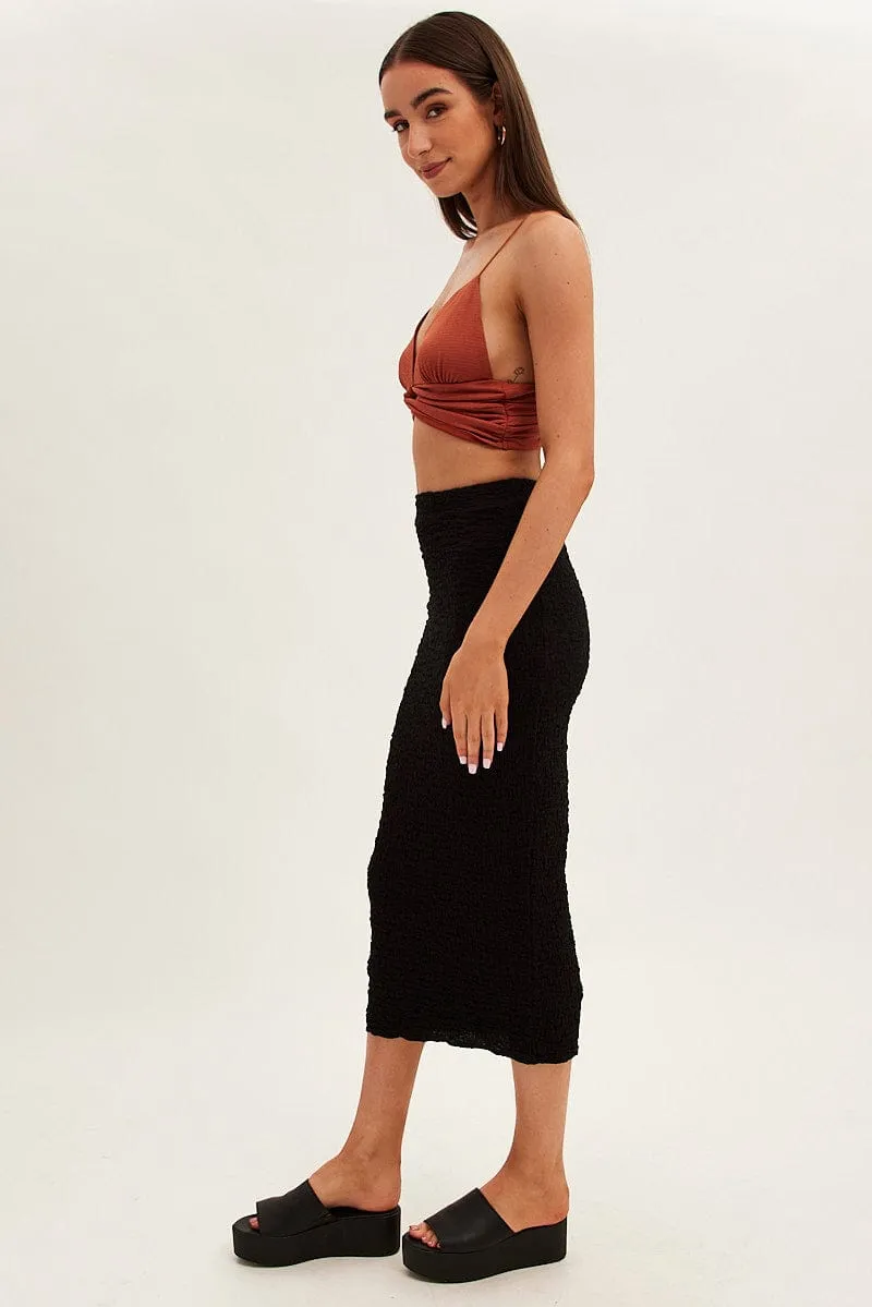 Black Midi Skirt High Rise Pencil sold by Ally Fashion product image thumbnail 4