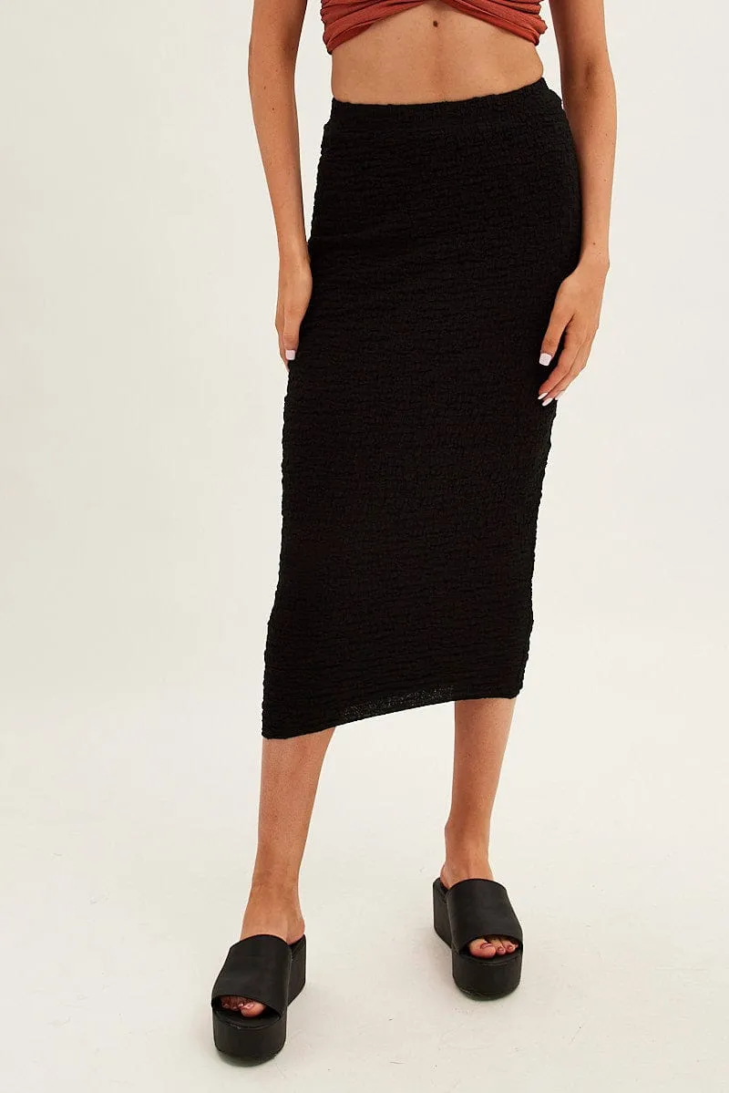 Black Midi Skirt High Rise Pencil sold by Ally Fashion product image thumbnail 2