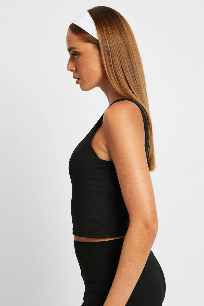 Black Tank Top Sleeveless V Neck sold by Ally Fashion product image thumbnail 4