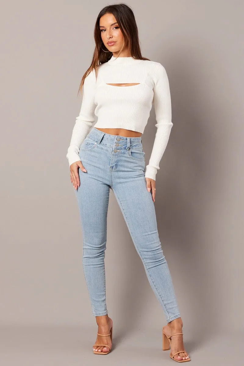 Denim Skinny Jean High Waist sold by Ally Fashion product image thumbnail 2