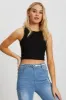 Metallic Metal Circle Buckle Stretched Belt sold by Ally Fashion