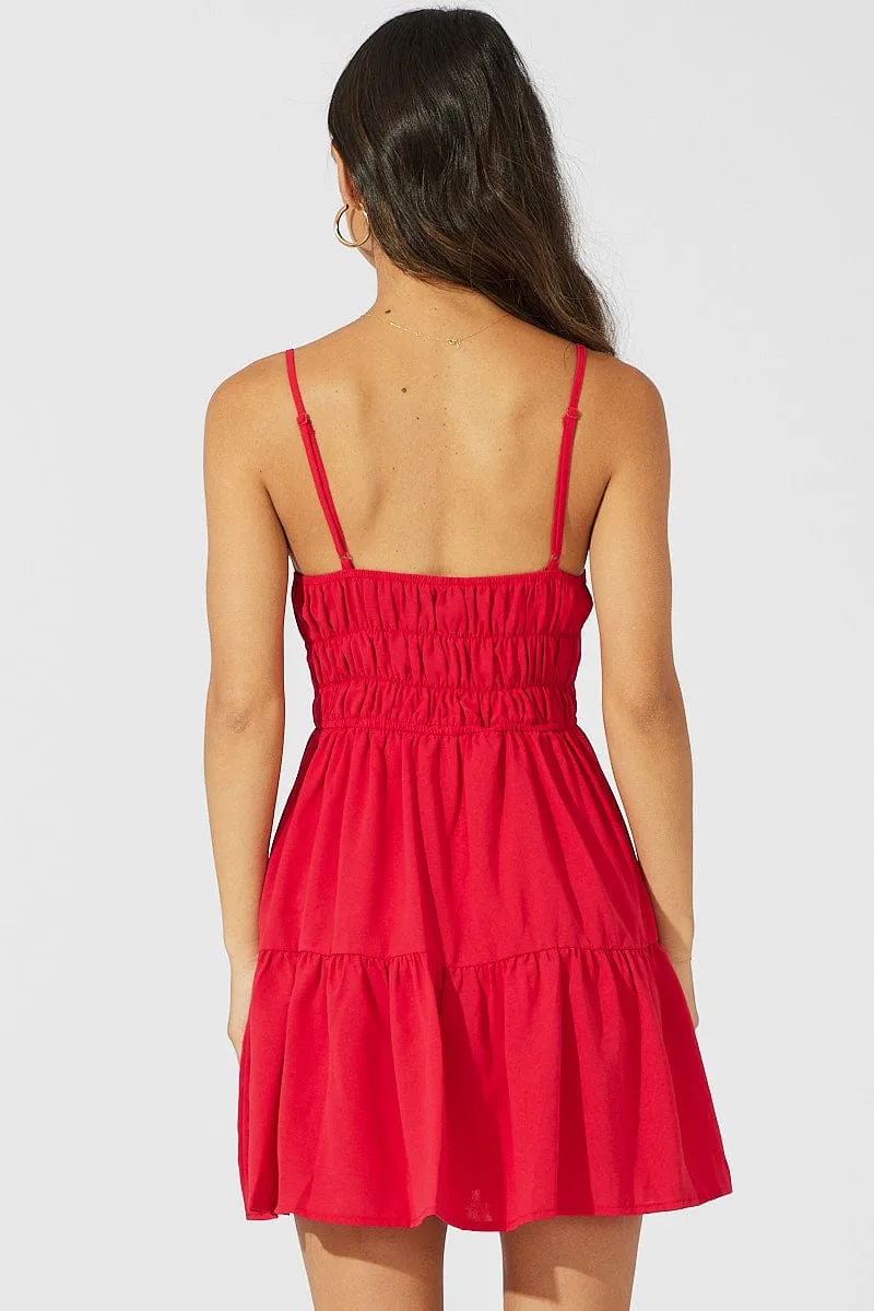 Red Fit And Flare Dress Sleeveless sold by Ally Fashion product image thumbnail 5