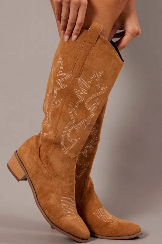 Brown Western Boots sold by Ally Fashion