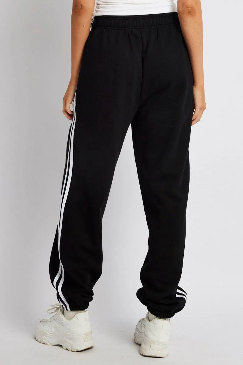 Black Track Pants Side Stripe Jogger sold by Ally Fashion product image thumbnail 5