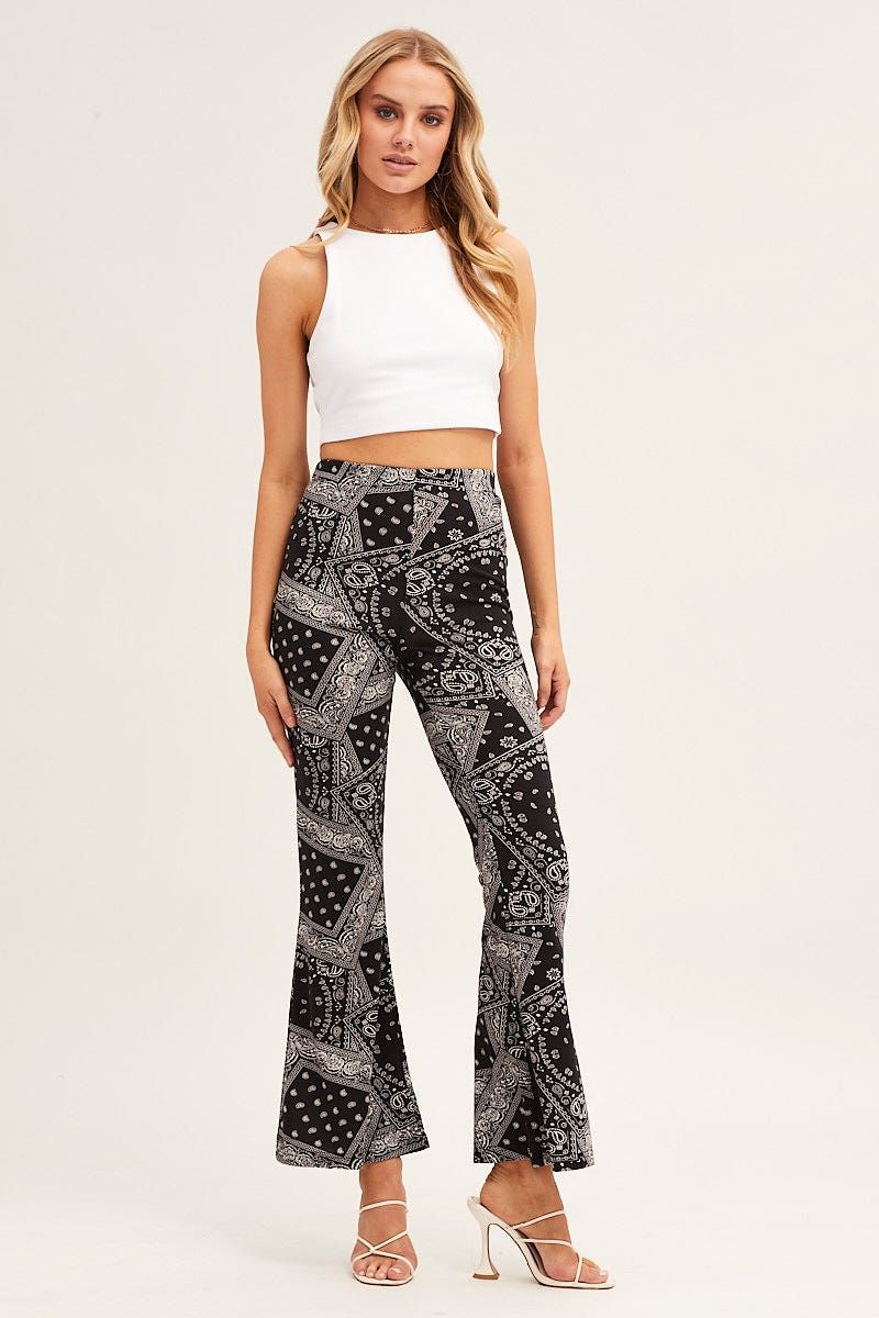 Boho Print Flare Pant Mid Rise Print sold by Ally Fashion