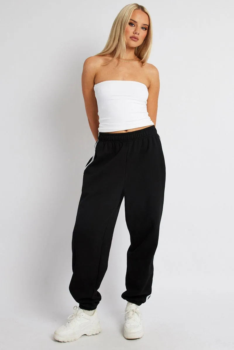 Black Track Pants Side Stripe Jogger sold by Ally Fashion product image thumbnail 2