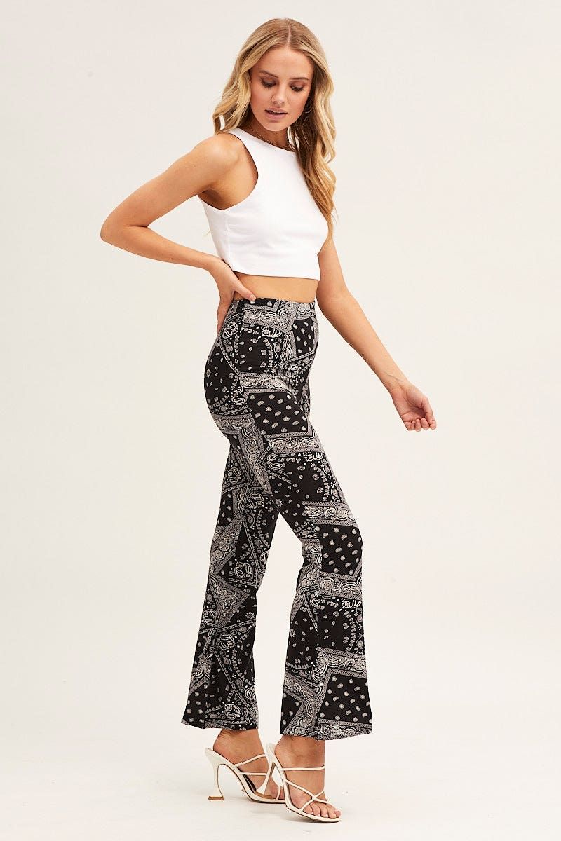 Boho Print Flare Pant Mid Rise Print sold by Ally Fashion product image thumbnail 4