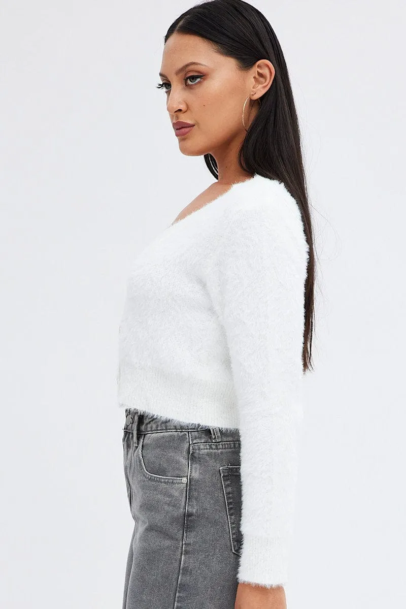 White Fluffy Cardigan sold by Ally Fashion product image thumbnail 4