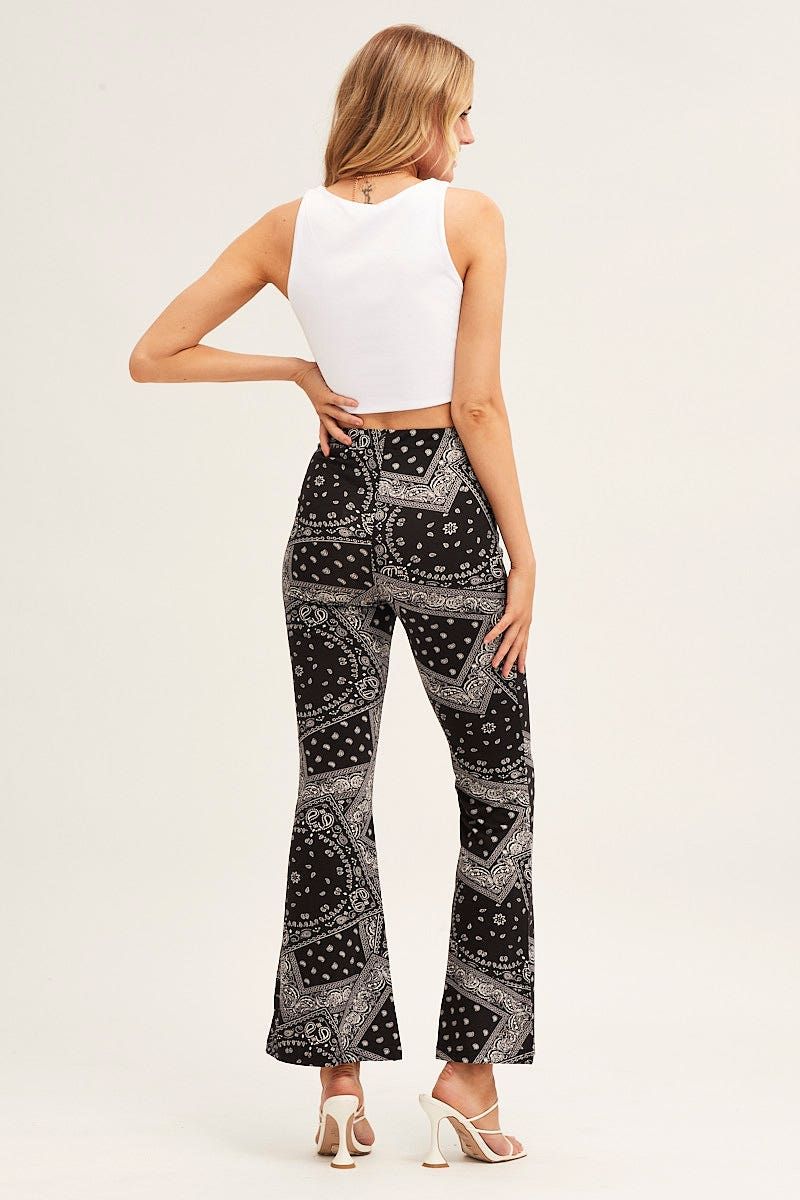 Boho Print Flare Pant Mid Rise Print sold by Ally Fashion product image thumbnail 5
