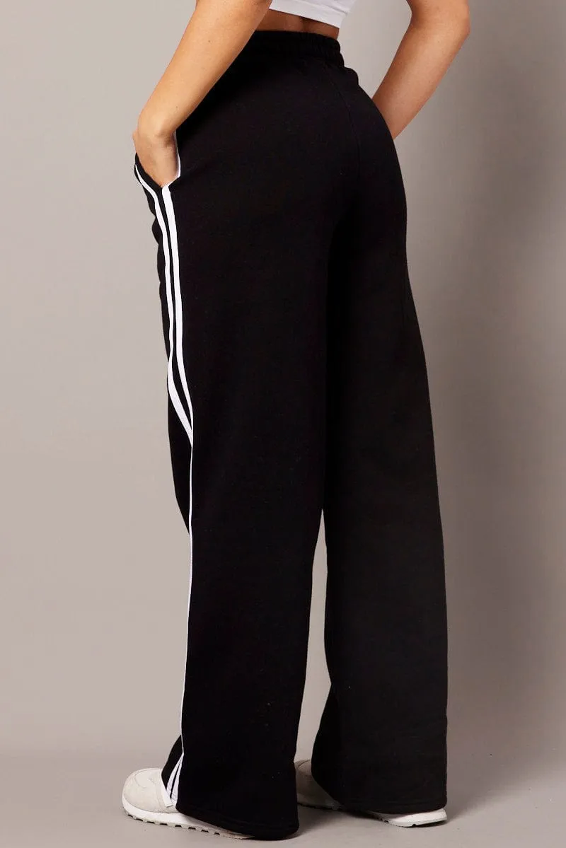 Black Track Pants Wide Leg sold by Ally Fashion product image thumbnail 5