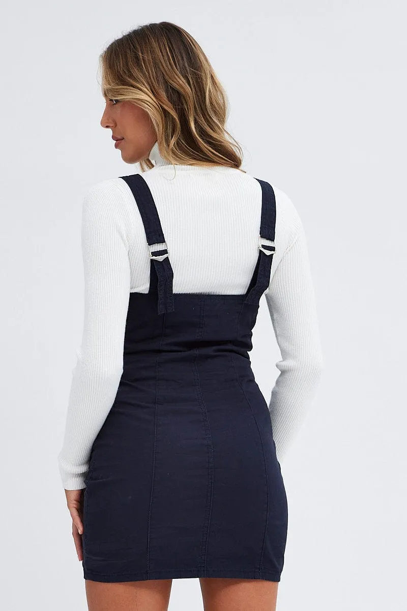 Blue Mini Dress Sleeveless Square Neck Cargo Utility sold by Ally Fashion product image thumbnail 5