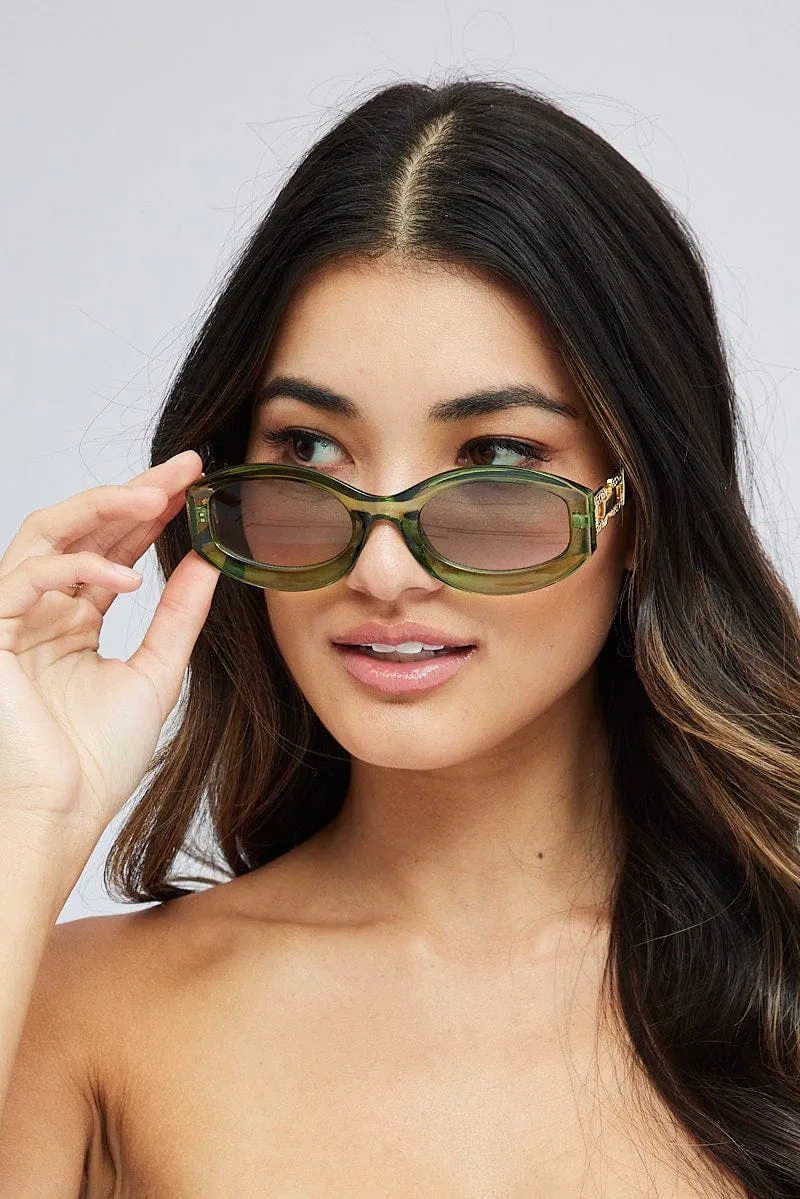 Green Fashion Sunglasses Gold Hardwear Detail sold by Ally Fashion product image thumbnail 4