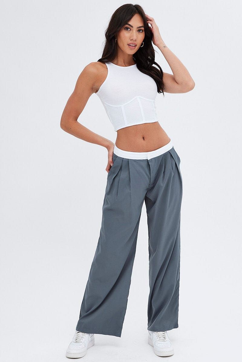 White Tank Top Round Neck Croset Details sold by Ally Fashion product image thumbnail 2