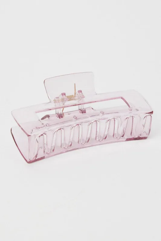 Pink Large Rectangle Claw Clip sold by Ally Fashion