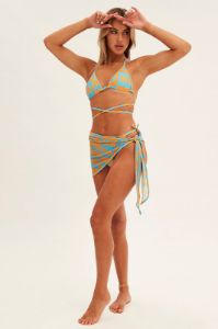 Multi Abstract Three Piece Bikini sold by Ally Fashion