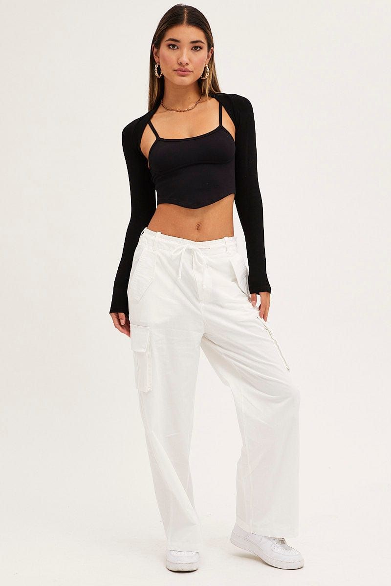 White Cargo Pants Relaxed Wide Leg sold by Ally Fashion product image thumbnail 3