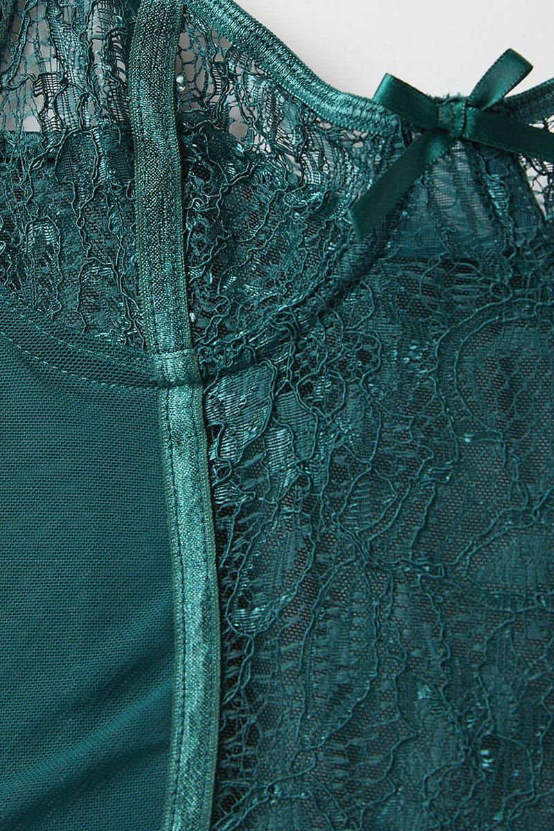 Green Floral Lace Lingerie Set sold by Ally Fashion product image thumbnail 2