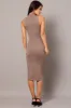 Brown High Neck Knit Dress Midi sold by Ally Fashion