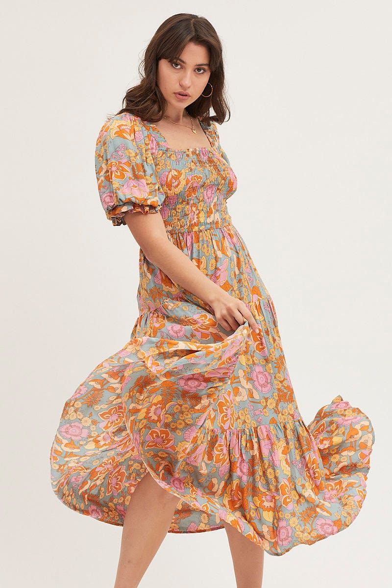 Print Maxi Dress Short Sleeve sold by Ally Fashion product image thumbnail 2