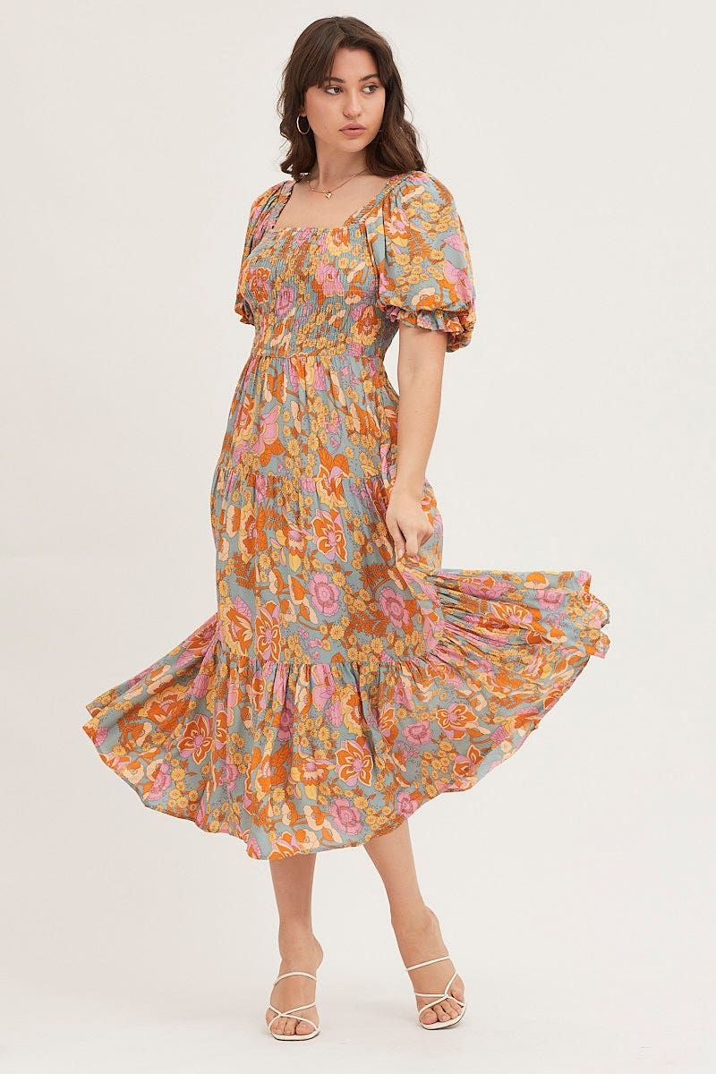 Print Maxi Dress Short Sleeve sold by Ally Fashion product image thumbnail 3