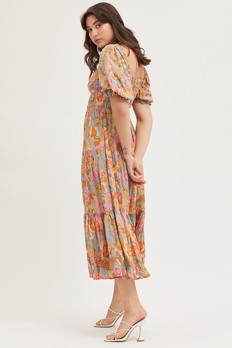 Print Maxi Dress Short Sleeve sold by Ally Fashion product image thumbnail 4