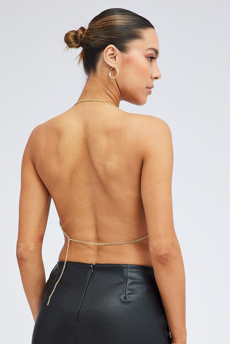 Gold Chainmail Top Cowl Neck sold by Ally Fashion product image thumbnail 5