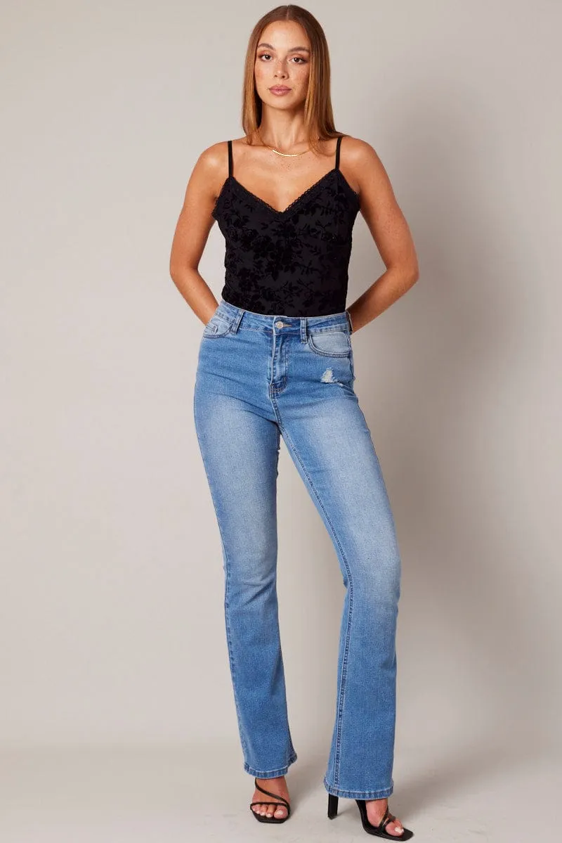 Black Burn Out Bodysuit Singlet sold by Ally Fashion product image thumbnail 2