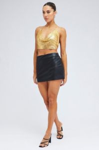 Gold Chainmail Top Cowl Neck sold by Ally Fashion