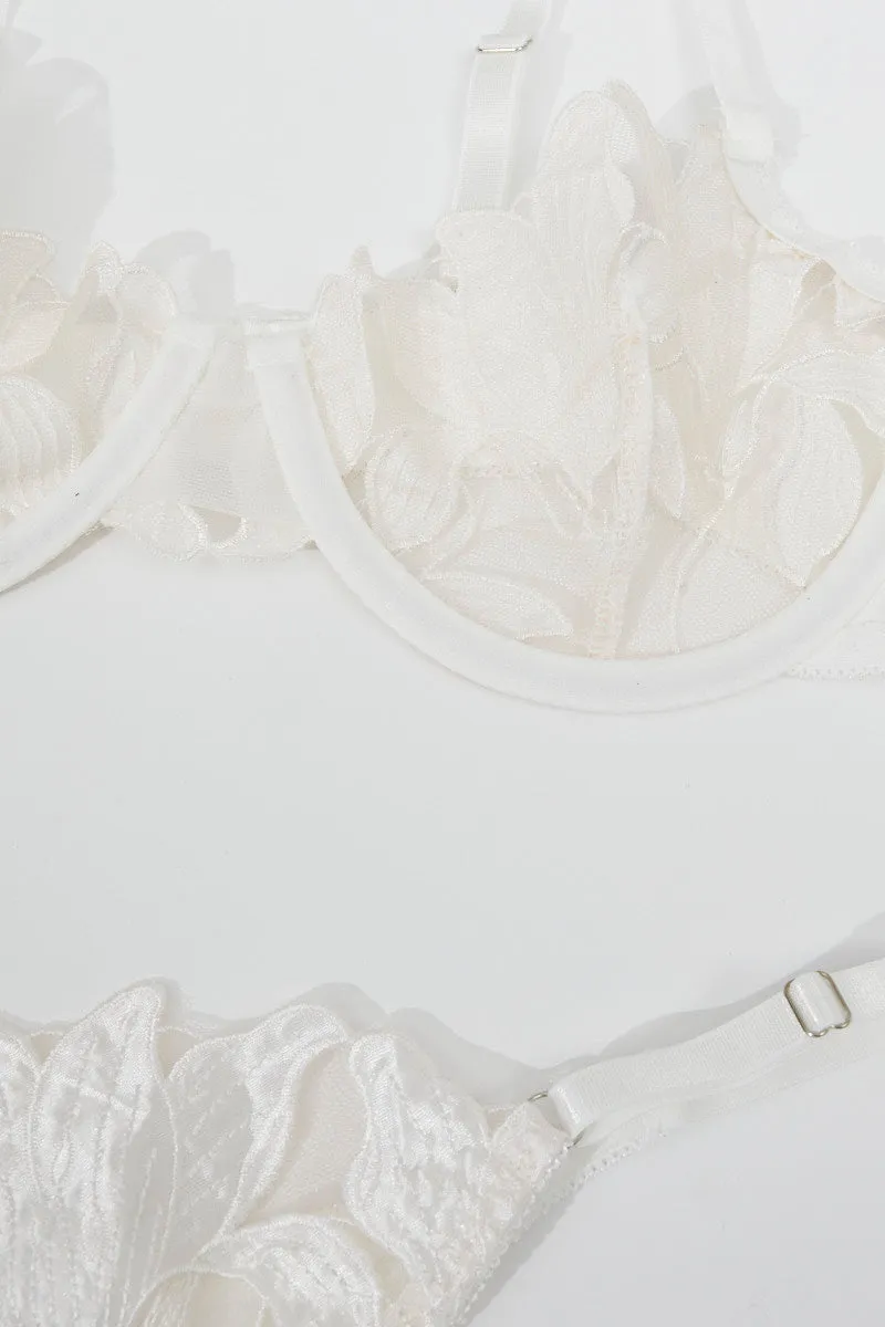 White Embroidery Lingerie Set sold by Ally Fashion product image thumbnail 2