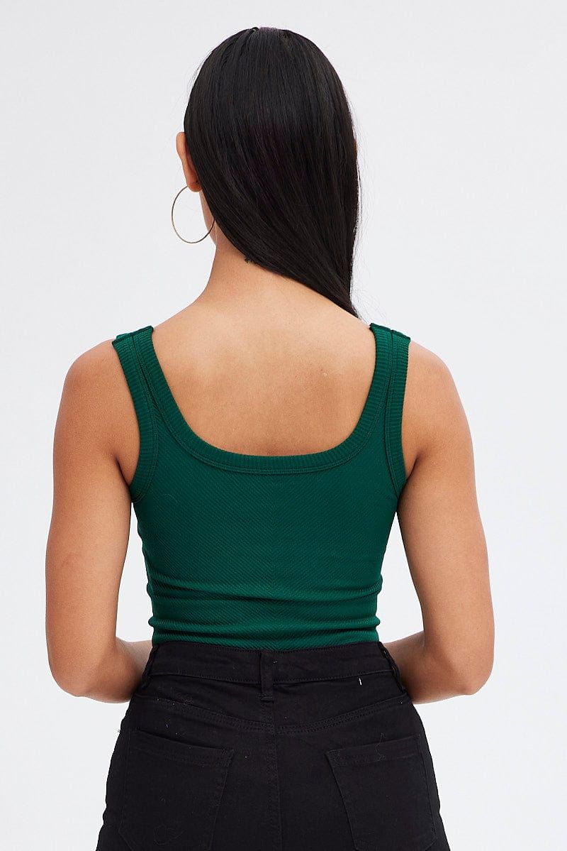 Green Tank Top Scoop Neck Seamless sold by Ally Fashion product image thumbnail 5