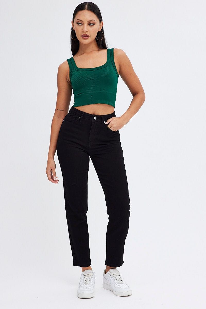 Green Tank Top Scoop Neck Seamless sold by Ally Fashion product image thumbnail 2