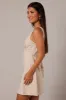 Beige A Line Mini Dress Linen Blend sold by Ally Fashion