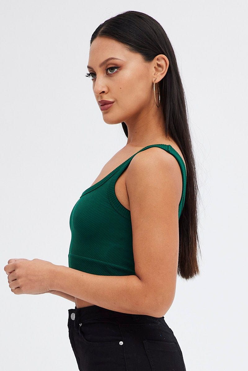Green Tank Top Scoop Neck Seamless sold by Ally Fashion product image thumbnail 4