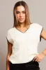 White Knit Vest V Neck sold by Ally Fashion