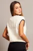 White Knit Vest V Neck sold by Ally Fashion