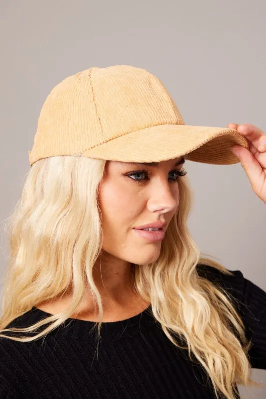 Beige Corduroy Cap sold by Ally Fashion