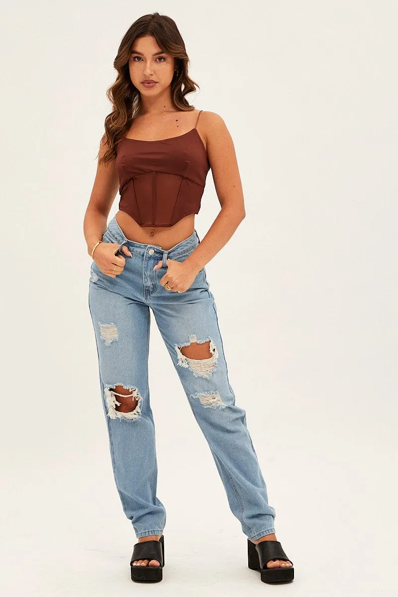 Brown Corset Top Strappy sold by Ally Fashion product image thumbnail 2